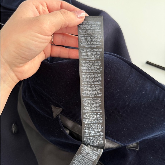 Tom Ford Mens Wool Felt Officer Pea Coat Jacket Navy IT 52 US 42 L Velour Collar - Picture 16 of 16